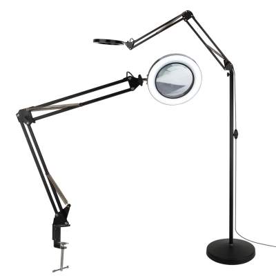 free standing magnifying glass with light